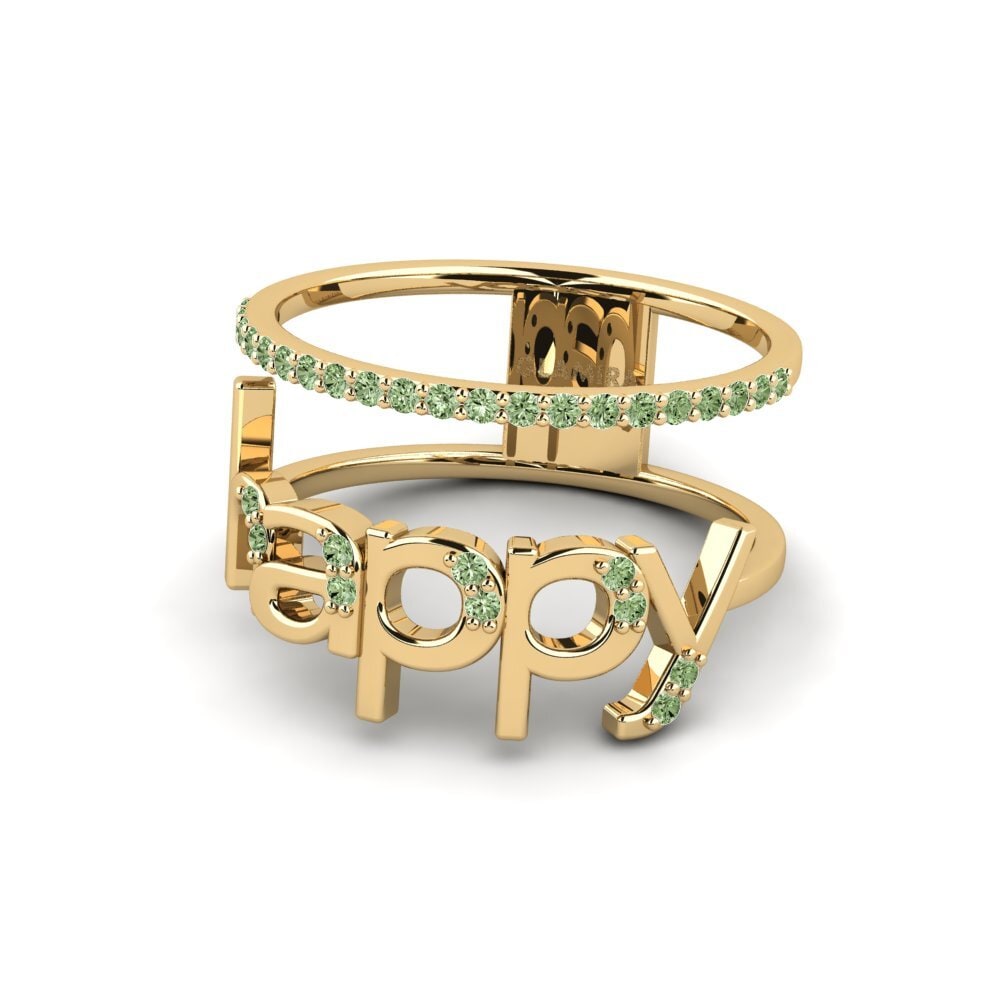Diamante Verde Anel Heshtje