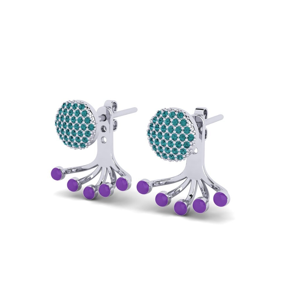 Diamante Azul Pendiente de mujer Hestj