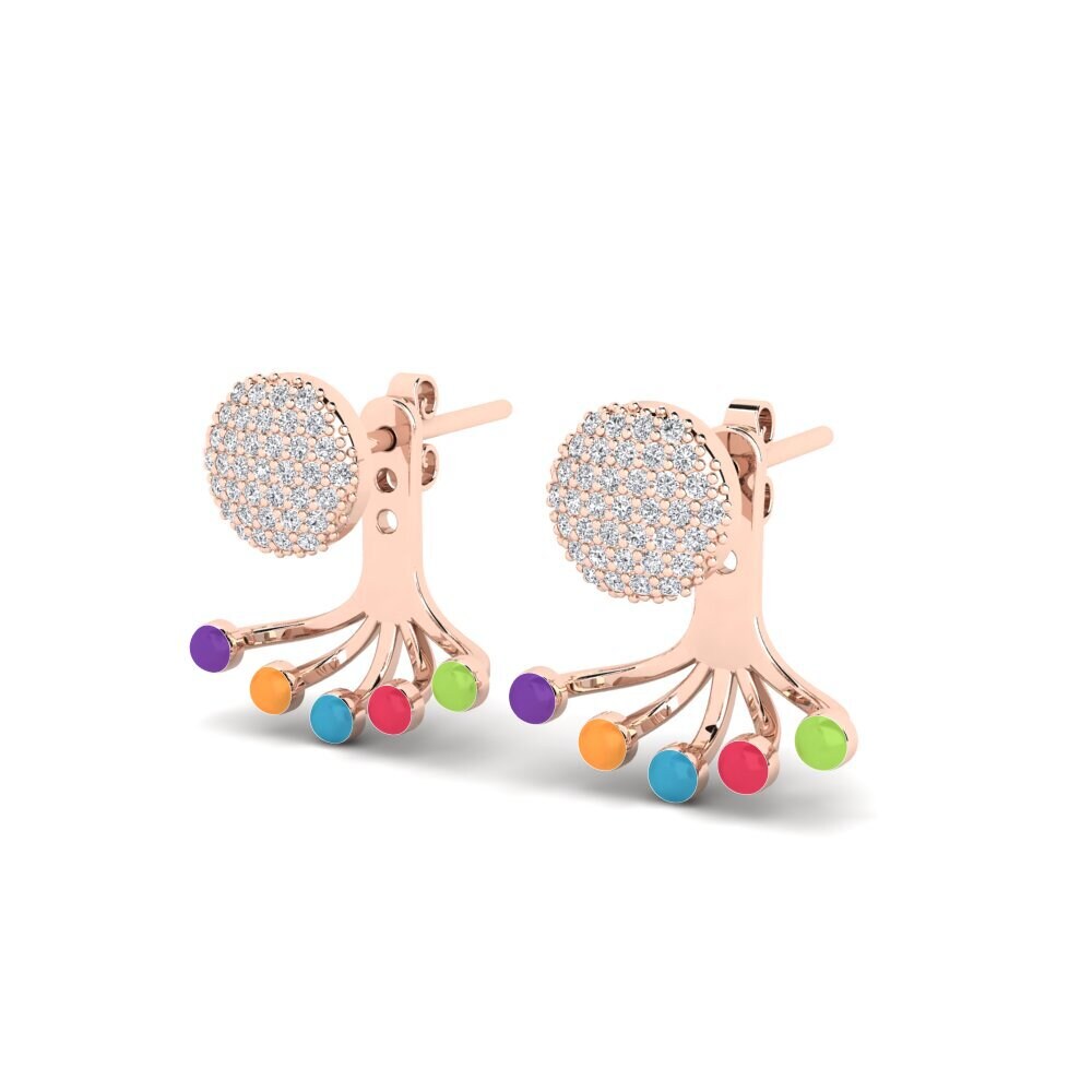 14k Oro Rosa Pendiente de mujer Hestj