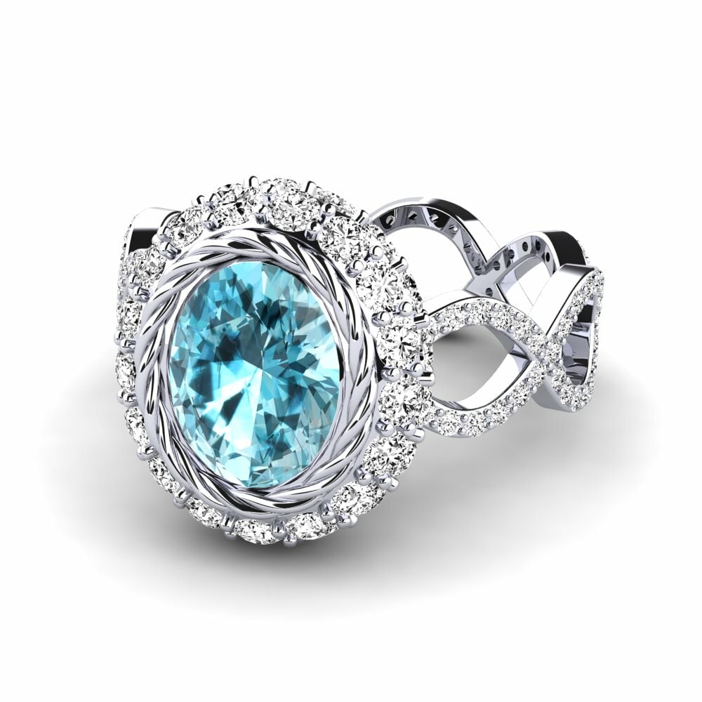 Blue Zircon Engagement Ring Hettie