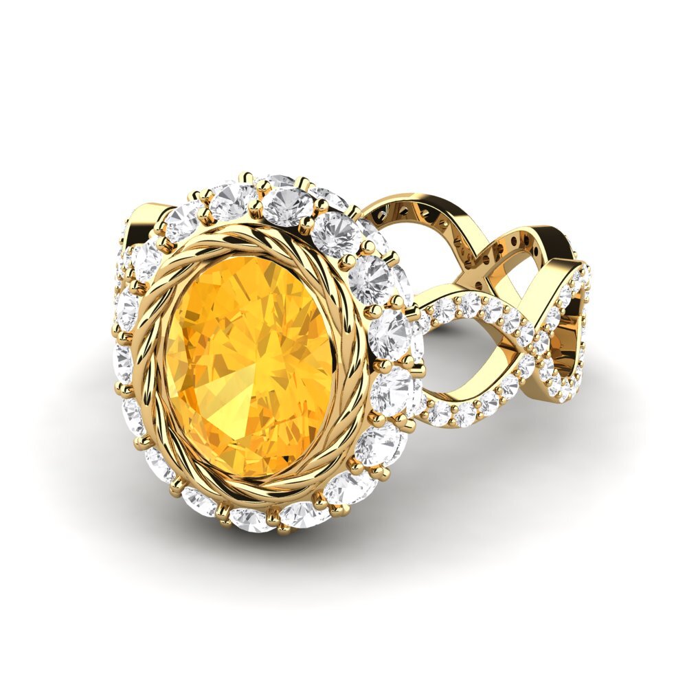14k Oro Amarillo Anillo de compromiso Hettie