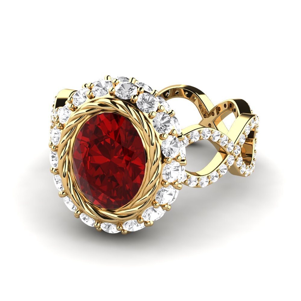 18k Oro Amarillo Anillo de compromiso Hettie