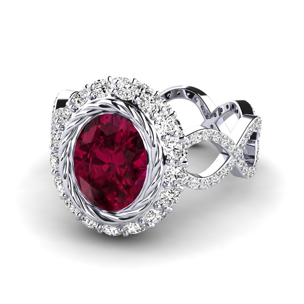 Rhodolite Garnet Engagement Ring Hettie