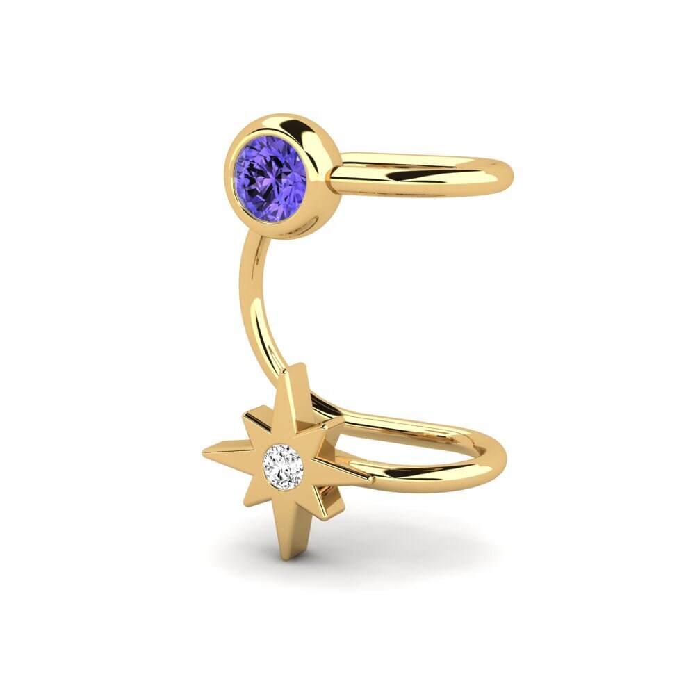 14ct Yellow Gold Tanzanite Women's Earring Hidalgo