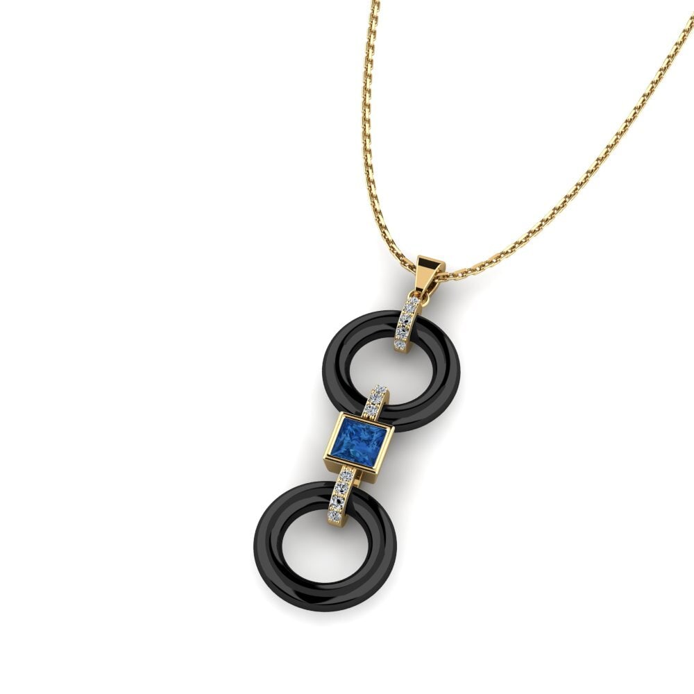 Circonita Azul Oscuro Colgante de Mujer Higham