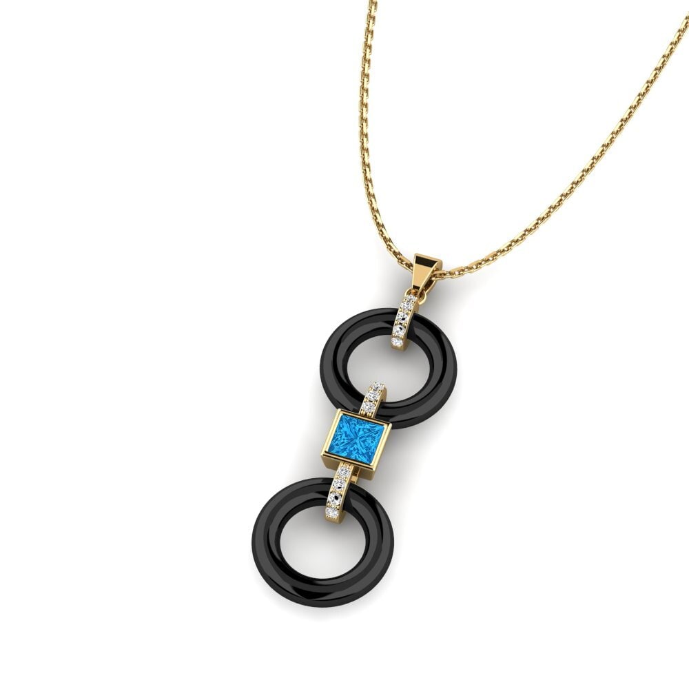 Topacio azul Colgante de Mujer Higham