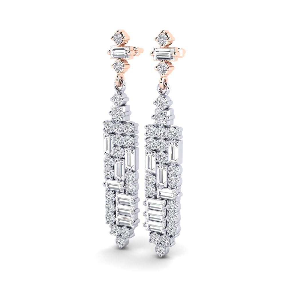 14k White & Rose Gold Women's Earring Hilaria