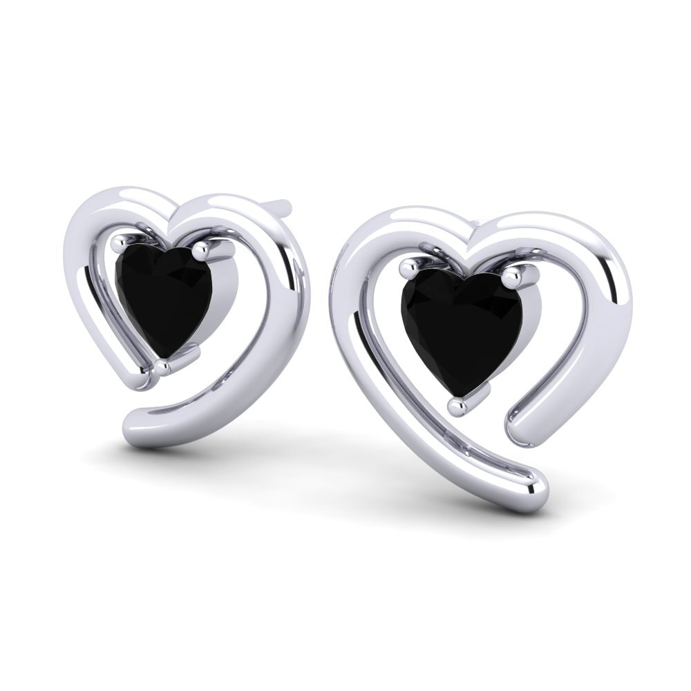Corazón Ónix Negro Pendiente de mujer Hildana