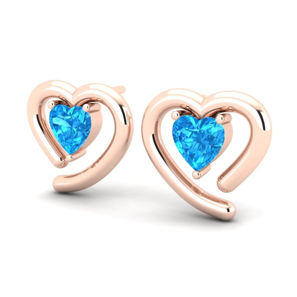 9k Oro Rosa Corazón Pendiente de mujer Hildana