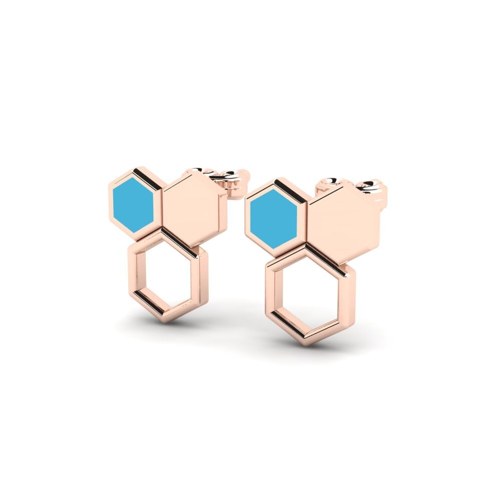 18k Oro Rosa Pendientes Hillaries