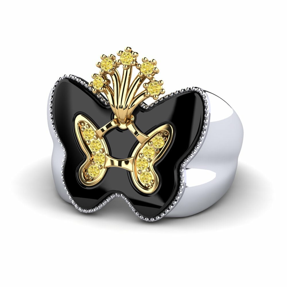 Anillos de compromiso 14k Oro Blanco / Amarillo Cerámica