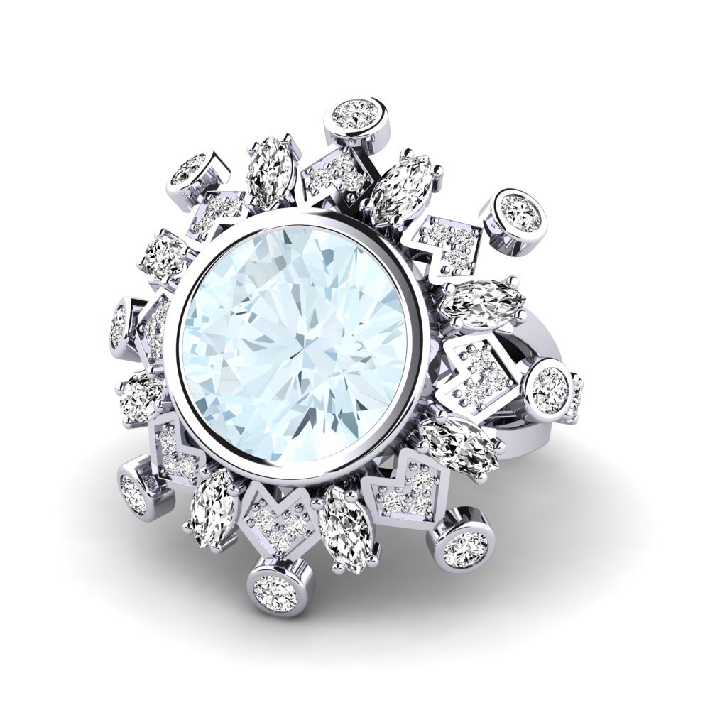 Aquamarine Engagement Ring Hindle