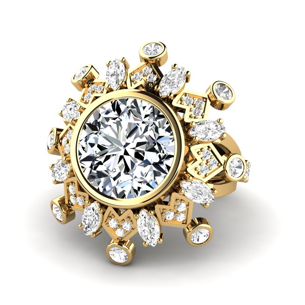 9k Oro Amarillo Anillo de compromiso Hindle