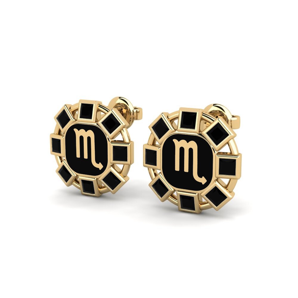 Onyx Noir Boucle d'oreille femme Hiorwe - Scorpio