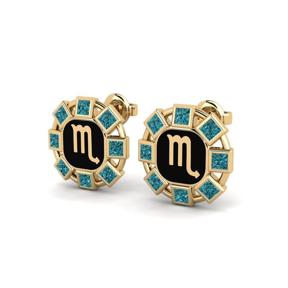 Diamant Bleu Boucle d'oreille femme Hiorwe - Scorpio
