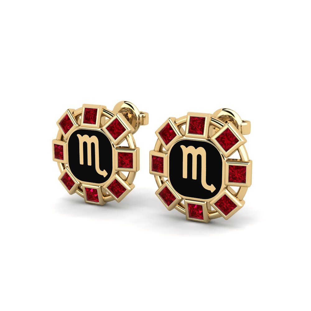 Zircone Rouge Boucle d'oreille femme Hiorwe - Scorpio