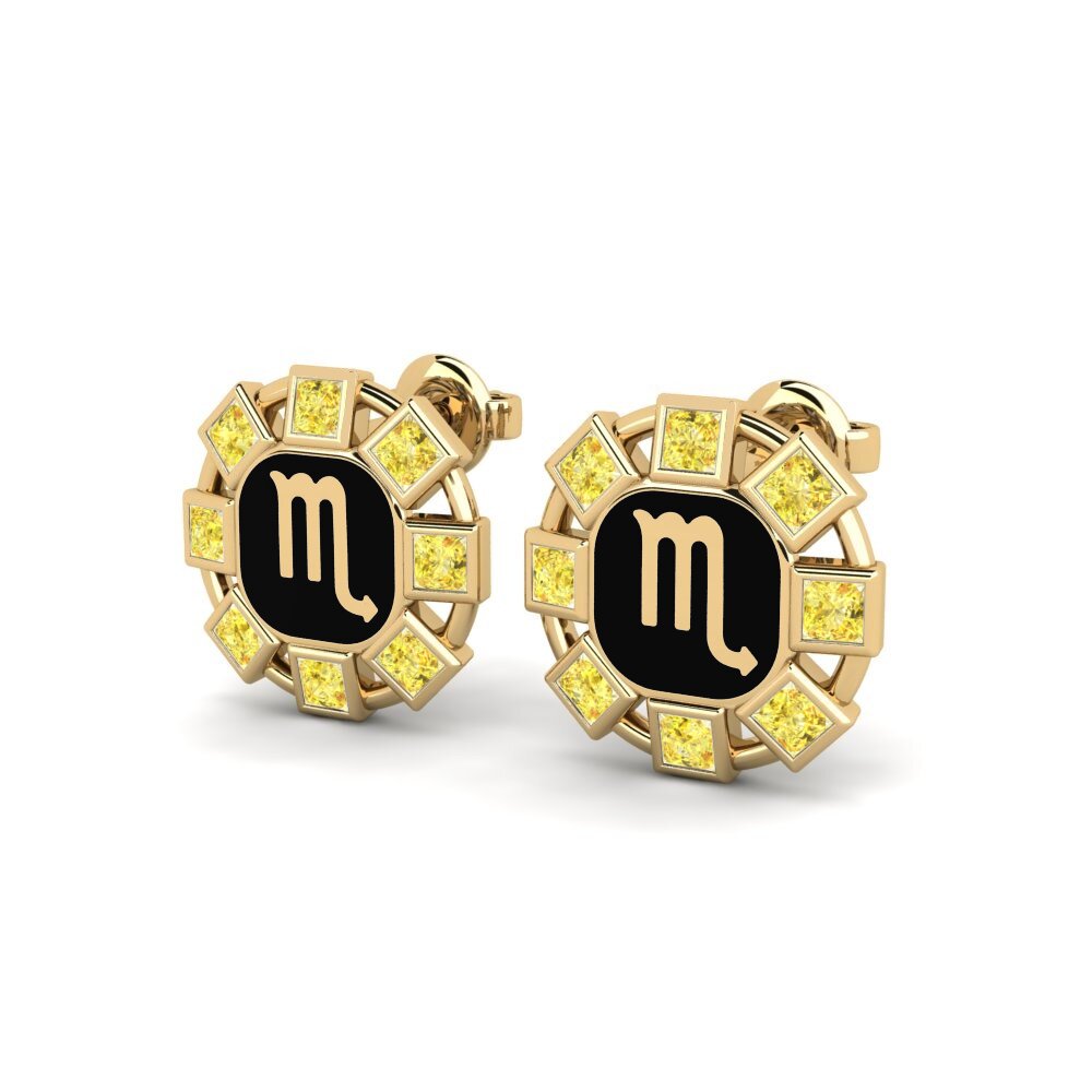 Saphir Jaune Boucle d'oreille femme Hiorwe - Scorpio