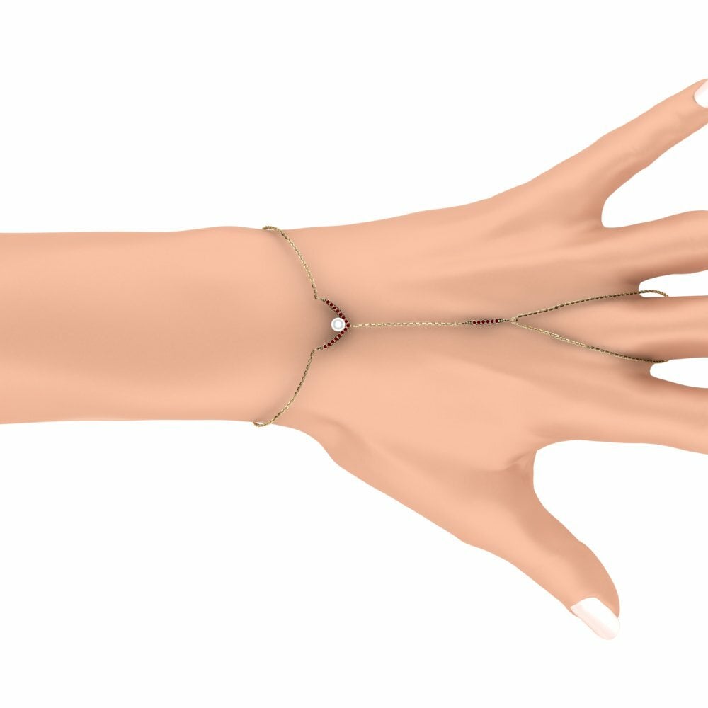 Zircone Rosso Bracciale per dita Hipu