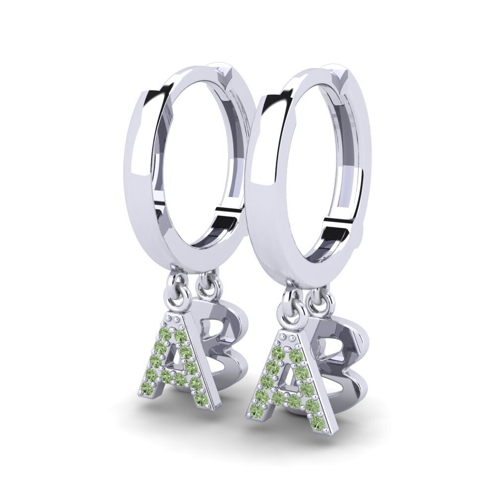 Platino 950 Diamante Verde Pendiente de mujer Hiroko