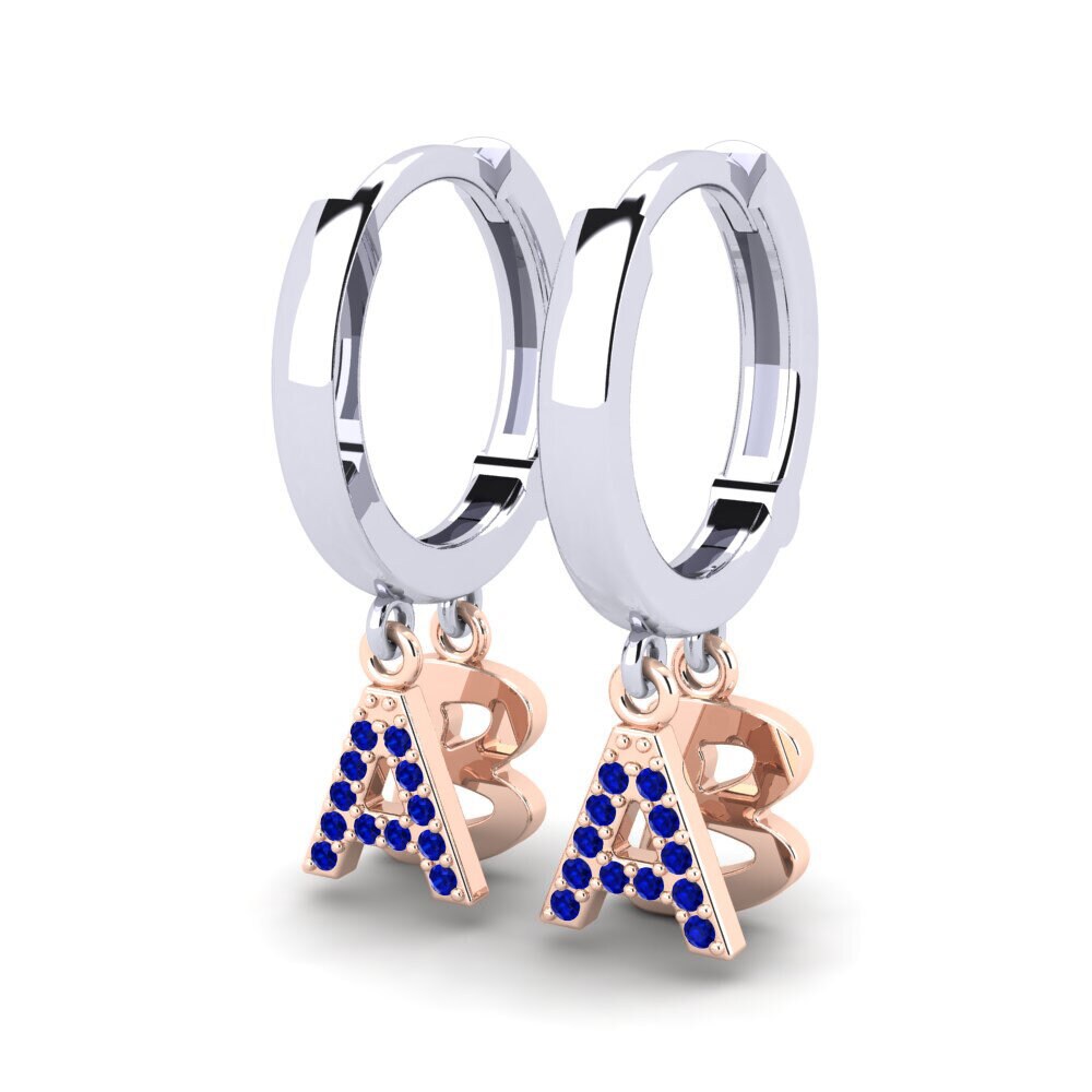 14k Oro Blanco & Rosa Zafiro Pendiente de mujer Hiroko