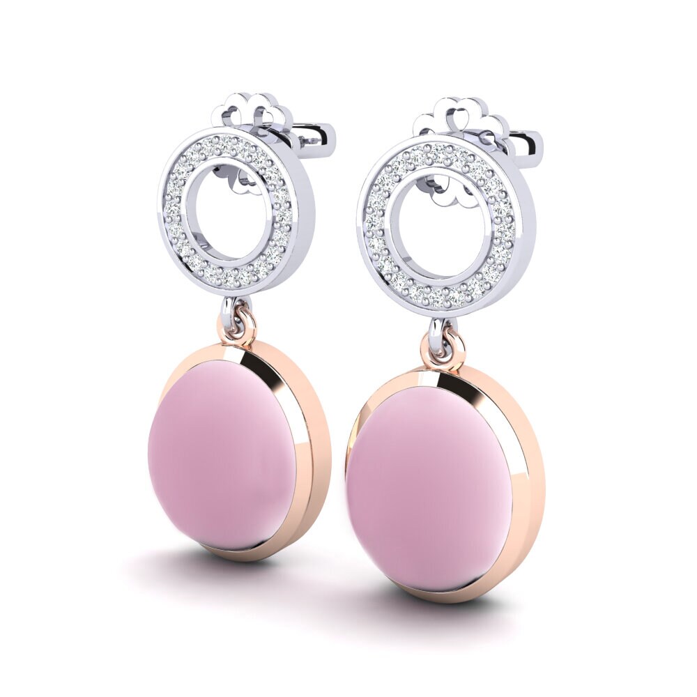 18ct Rose & White Gold Women's Earring Hlinka