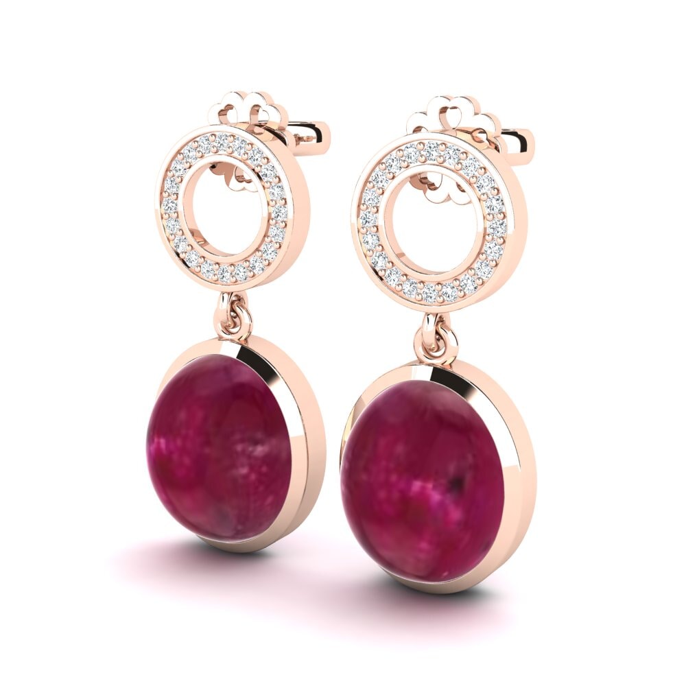 Cabochon Ruby Women's Earring Hlinka