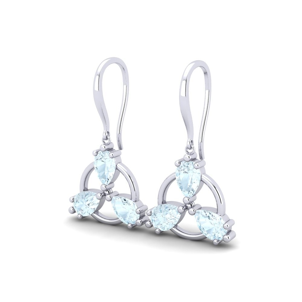 Aigue-marine Boucle d'oreille femme Hlyndg