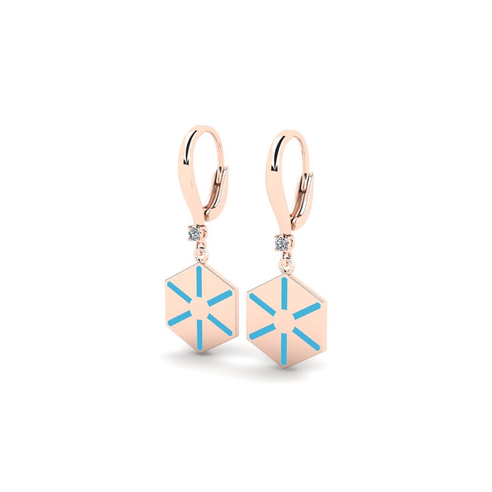 14k Oro Rosa Pendiente de mujer Hnig