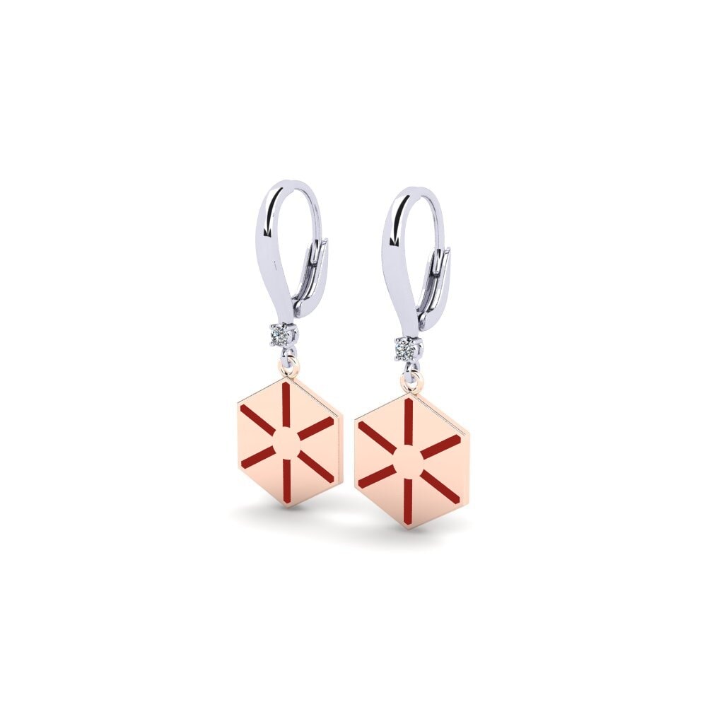 14k 화이트 & 로즈 골드 여성 귀걸이 Hnig