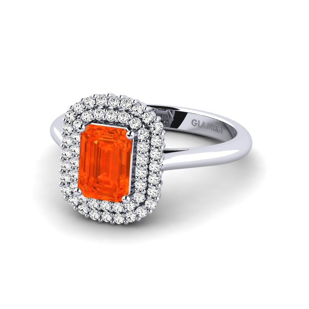 Fire-Opal Engagement Ring Hobnailed