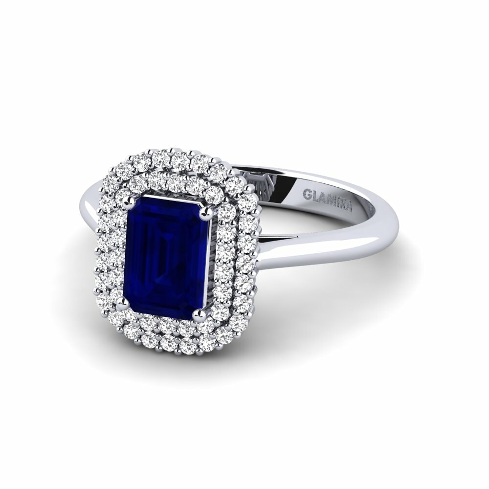 Sapphire Engagement Ring Hobnailed