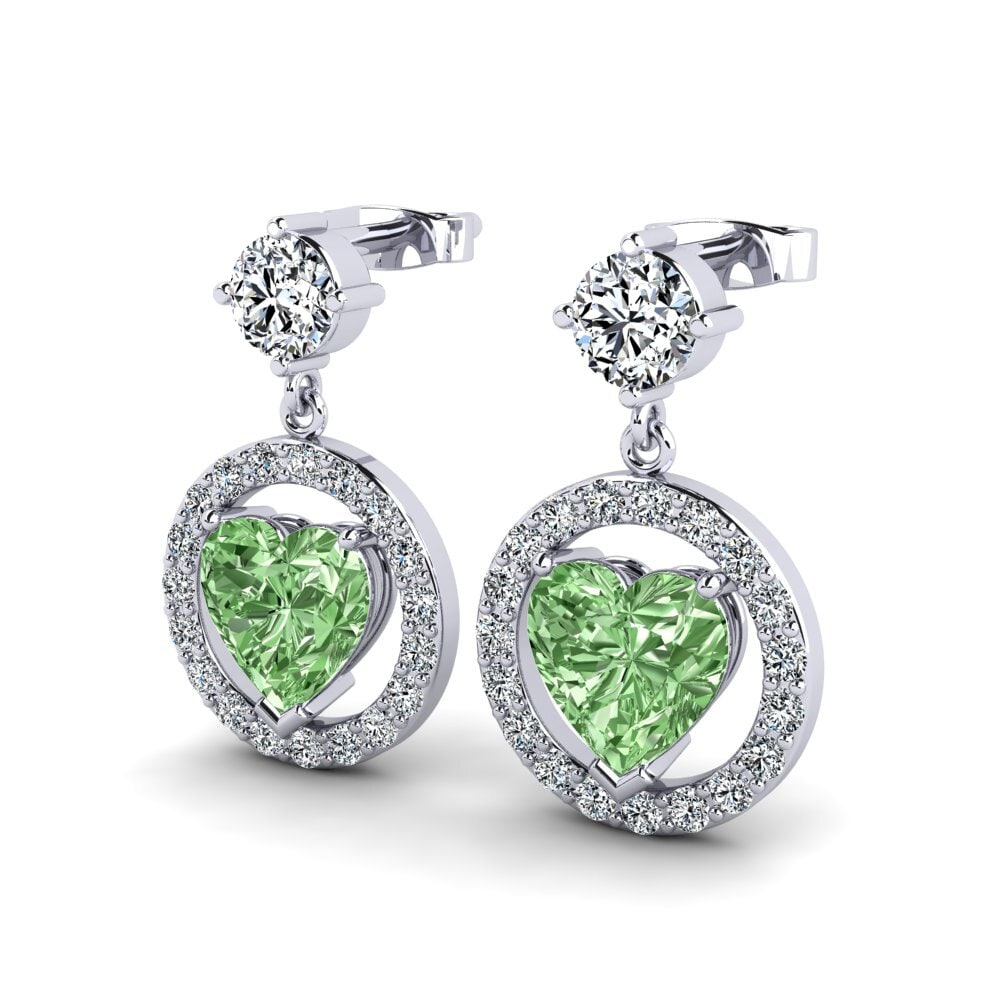 Heart Green Diamond Women's Earring Hobson