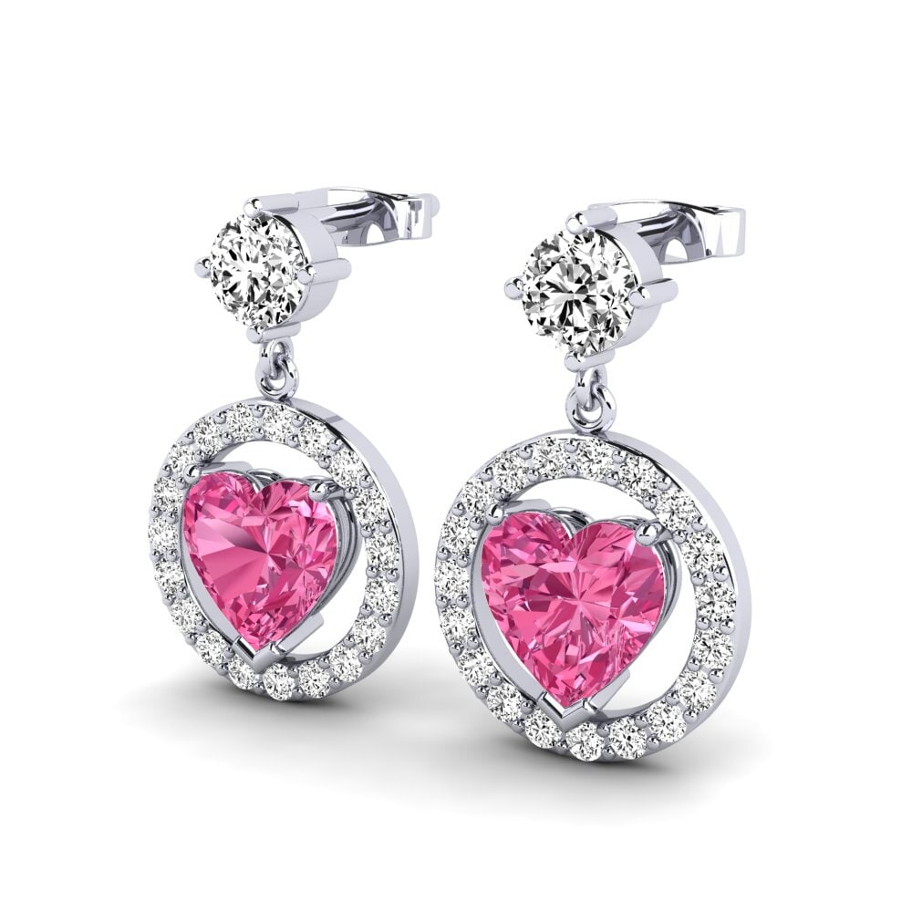 Corazón Turmalina rosa Pendiente de mujer Hobson