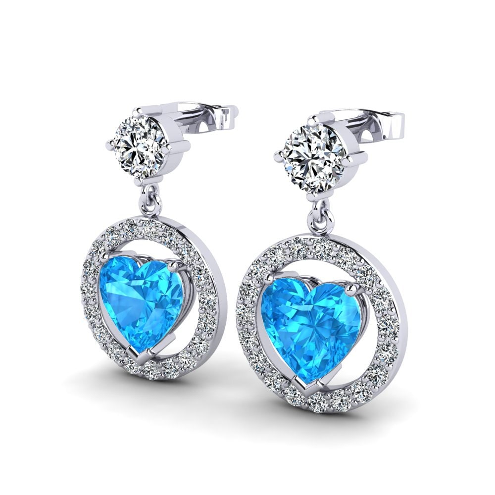 Topaze Bleue Boucle d'oreille femme Hobson