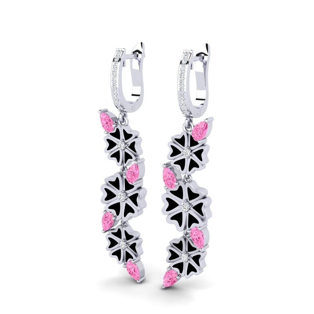 Safira Rosa Brincos Feminino Hocre