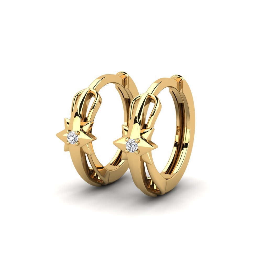 14ct Yellow Gold Women's Earring Hoku