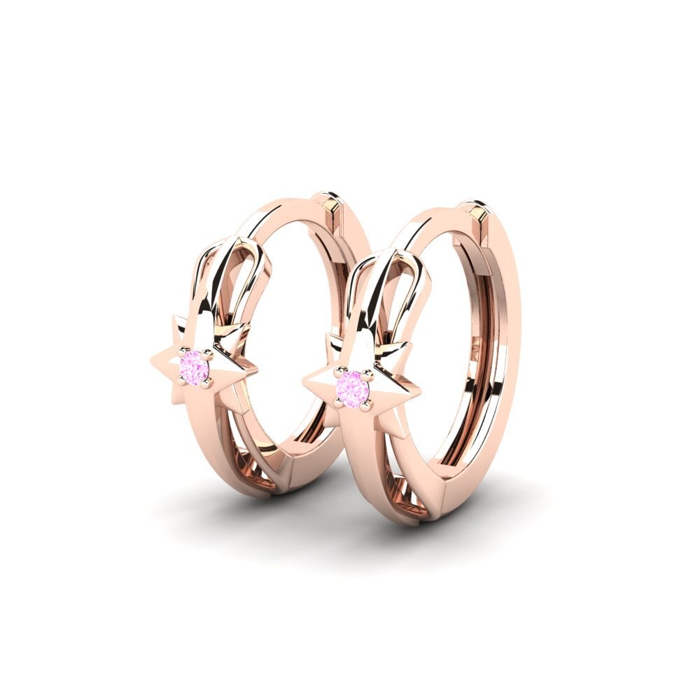 Oro Rosso 375 Zaffiro Rosa Orecchino da donna Hoku