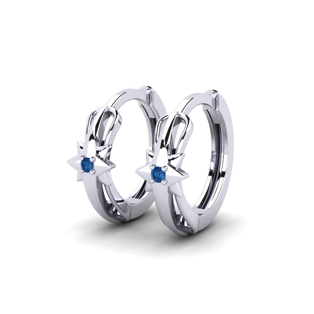Donker Blauwe Zirkoon Dames Oorbellen Hoku