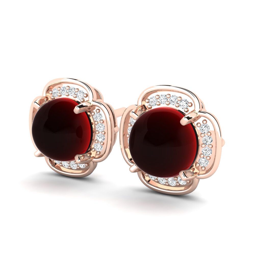 red-375 Cabochon Granada Brincos Feminino Holde
