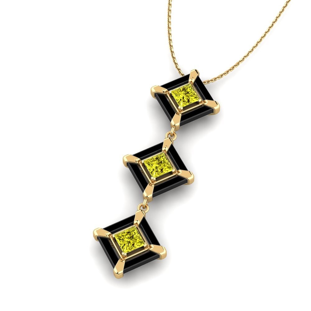 Diamante Amarillo Colgante de Mujer Holguin