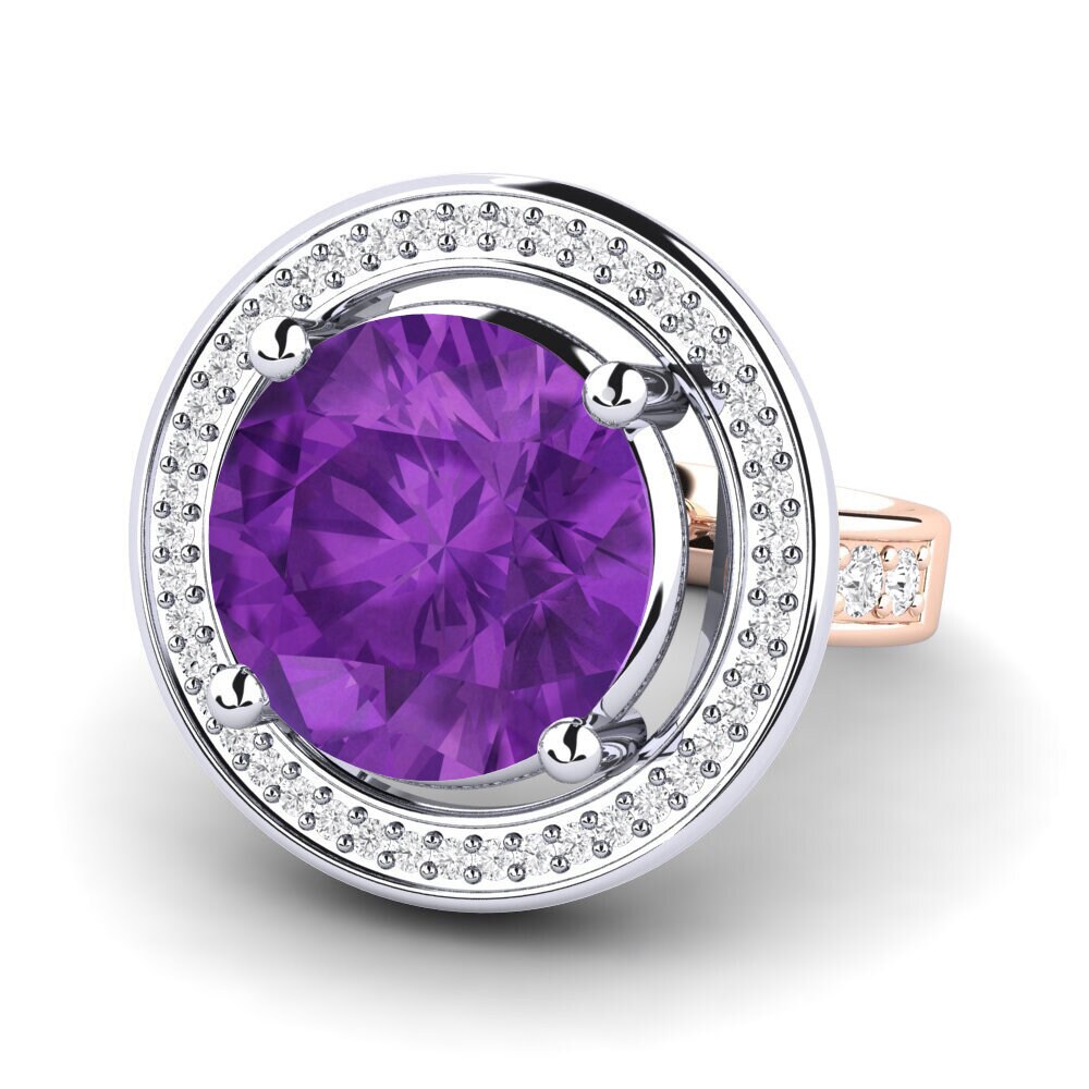 14k Rose & White Gold Amethyst Ring Holli