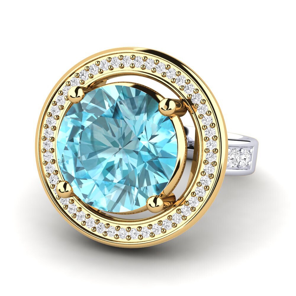 14k Oro Blanco / Amarillo Anillo Holli