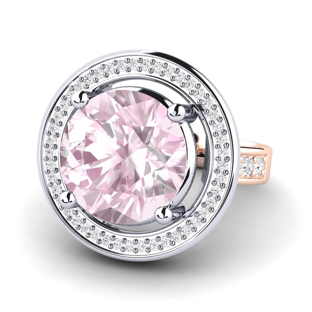 14ct Rose & White Gold Kunzite Ring Holli