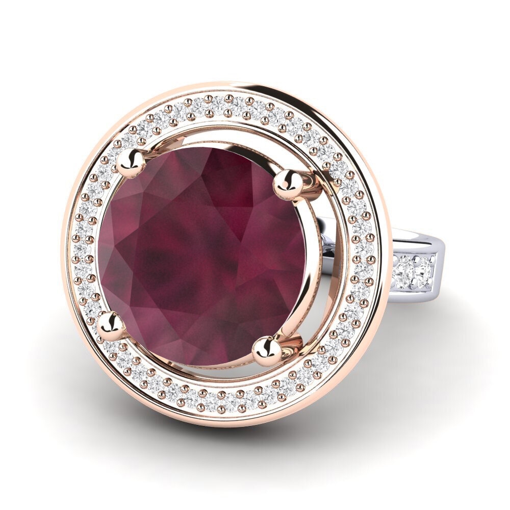 14k White & Rose Gold Ruby Ring Holli
