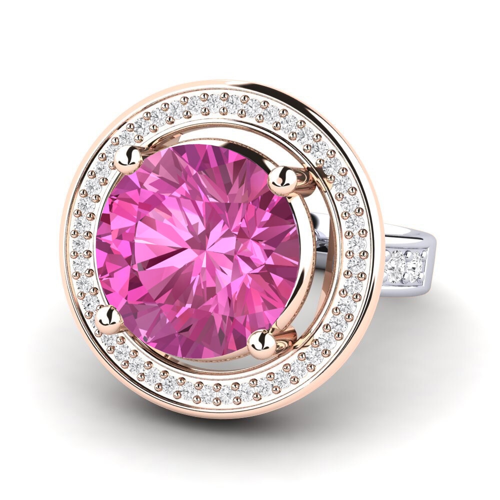 14k White & Rose Gold Pink Topaz Ring Holli