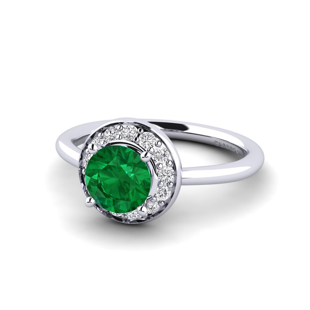 Esmeralda (creada en laboratorio) Anillo de compromiso Holsa