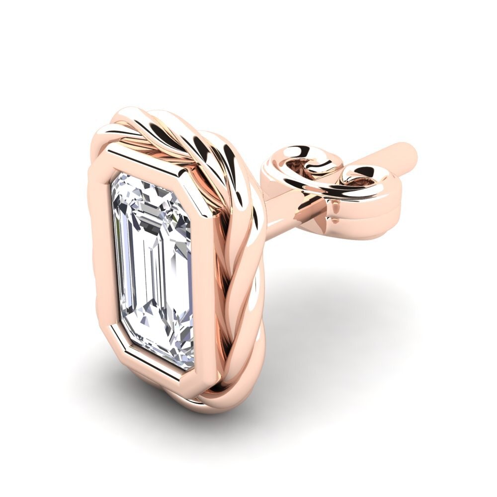 18ct Rose Gold Diamond Men's Earring Hoopa