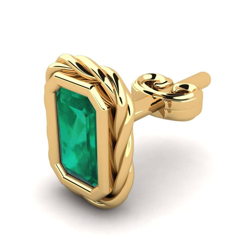 9ct Yellow Gold Emerald Men's Earring Hoopa