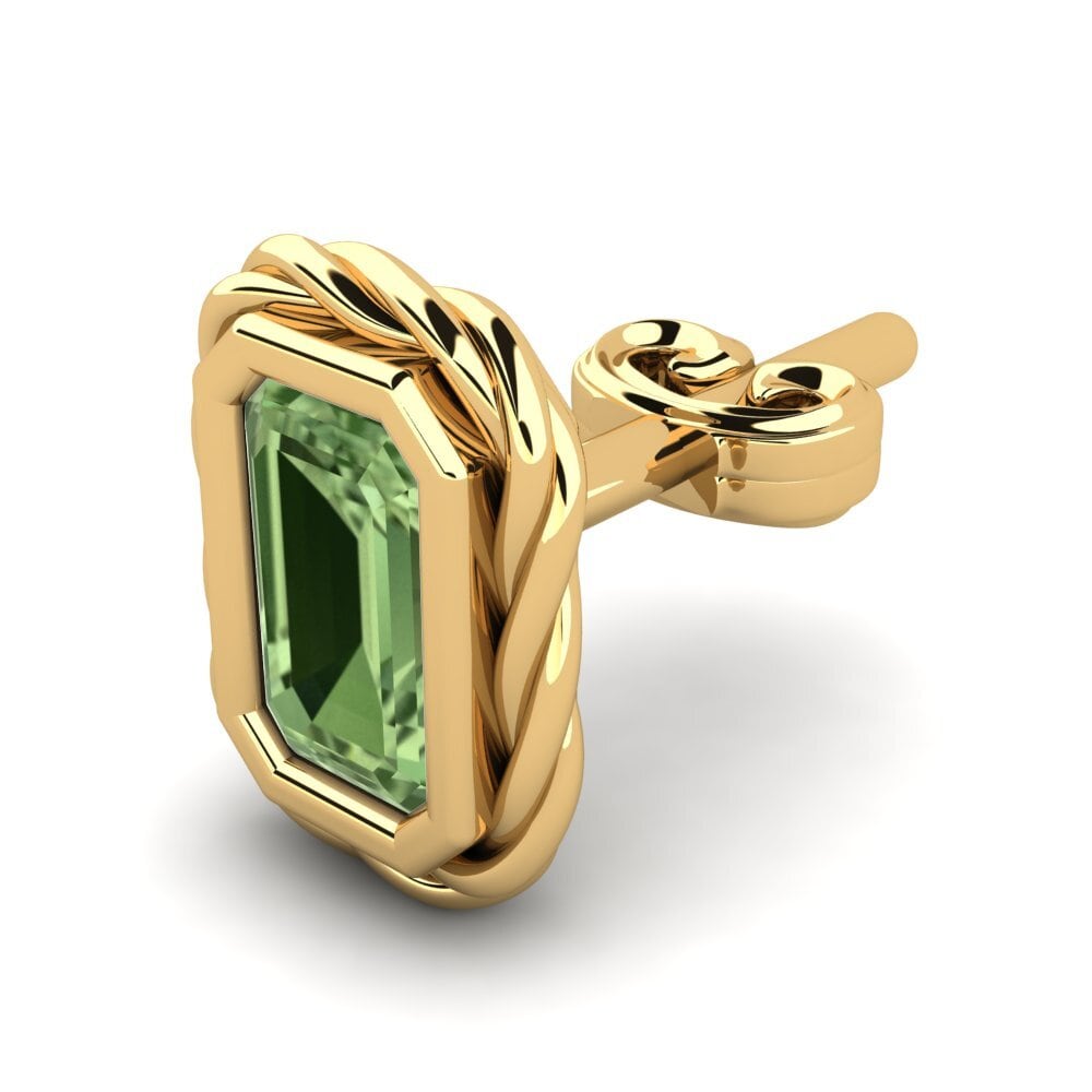 9ct Yellow Gold Green Sapphire Men's Earring Hoopa