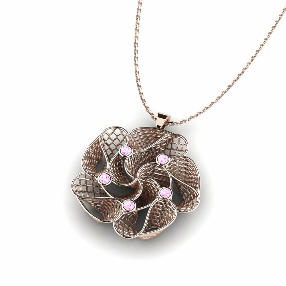 Roze Saffier Dames Hanger Hornbeam
